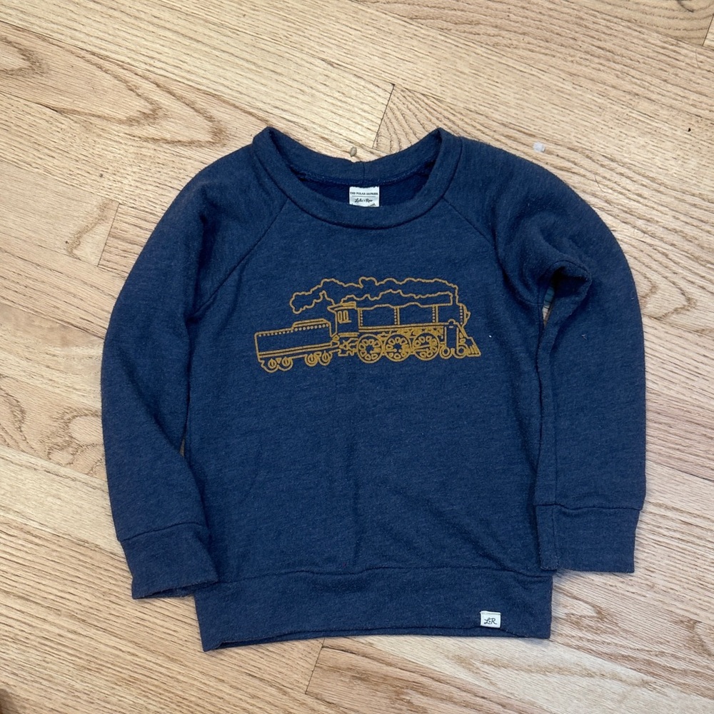 Polar Express - Navy Sweatshirt with Gold Train Graphic